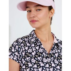 Abacus Victoria Drycool Cupsleeve Dame Polo - Sort med blomsterprint