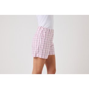 Daily Sports Checked Dame Shorts 41 cm - Hvid, Pink, Bordeaux 