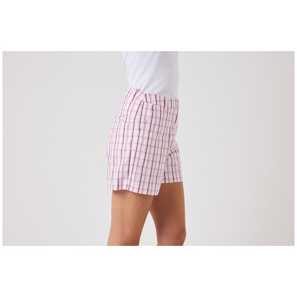 Daily Sports Checked Dame Shorts 41 cm - Hvid, Pink, Bordeaux 