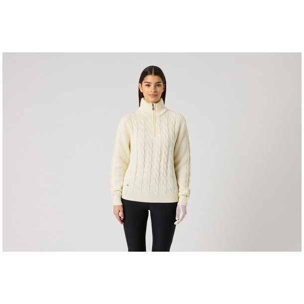 Daily Sports Cable LS Pullover Lined - R�hvid