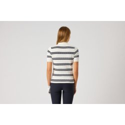 Daily Stripe Madelene Dame Polo Shirt - R�hvid