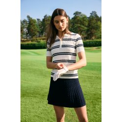 Daily Stripe Madelene Dame Polo Shirt - R�hvid
