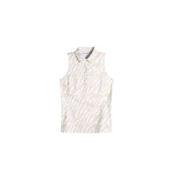 J.Lindeberg Dena Print Sleeveless Dame Polo - Oak Island Fossil