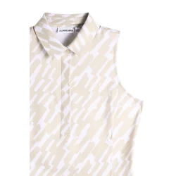J.Lindeberg Dena Print Sleeveless Dame Polo - Oak Island Fossil