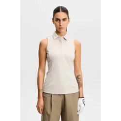 J. Lindeberg Dena Sleeveless Dame Polo - Sand