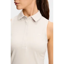 J. Lindeberg Dena Sleeveless Dame Polo - Sand