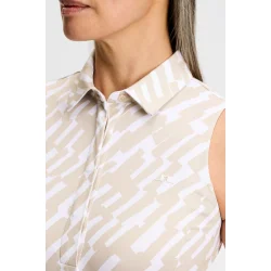 J.Lindeberg Dena Print Sleeveless Dame Polo - Oak Island Fossil