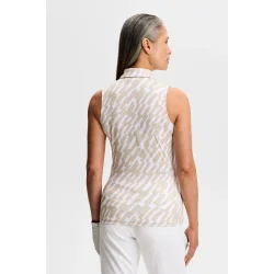 J.Lindeberg Dena Print Sleeveless Dame Polo - Oak Island Fossil