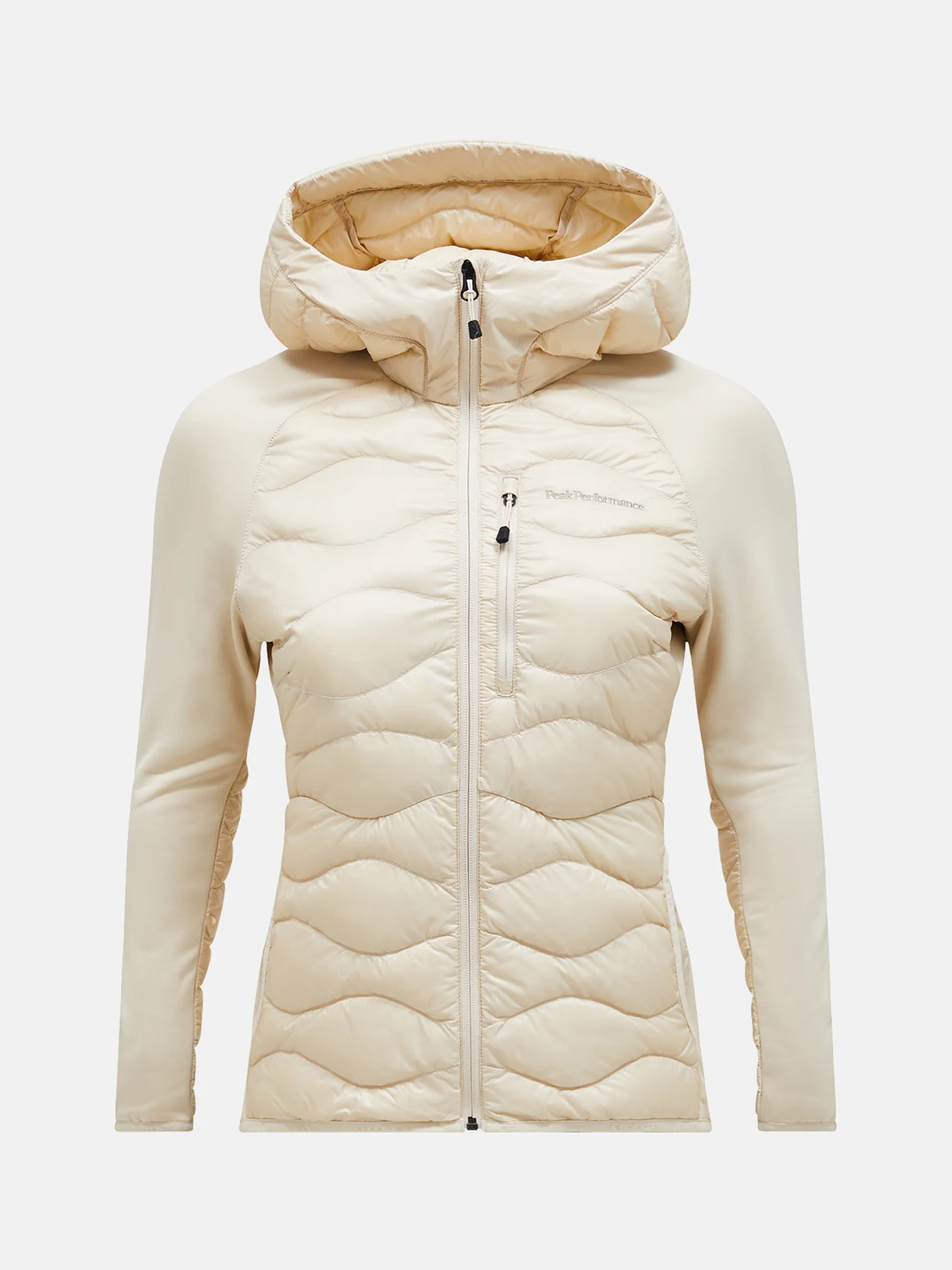 Peak Performance Helium Down Hybrid Hood Dame Jakke - Sand XL Sand