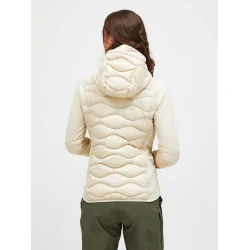 Peak Performance Helium Down Hybrid Hood Dame Jakke - Sand