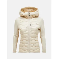 Peak Performance Helium Down Hybrid Hood Dame Jakke - Sand