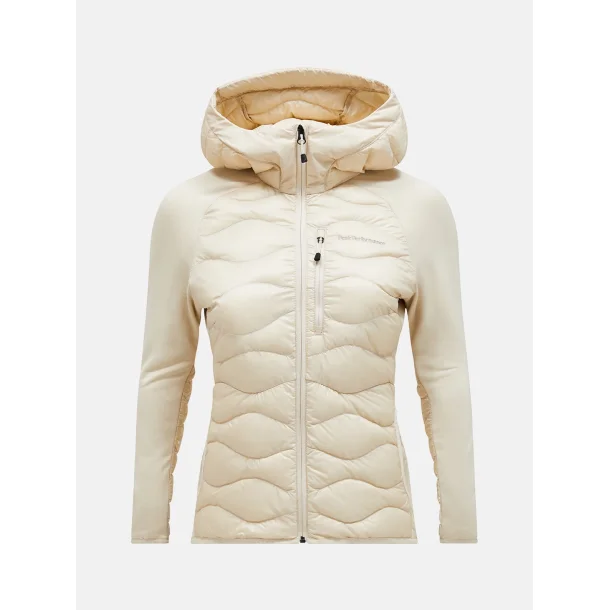 Peak Performance Helium Down Hybrid Hood Dame Jakke - Sand