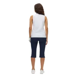 R�hnish Rib Sleeveless Dame Poloshirt - Hvid