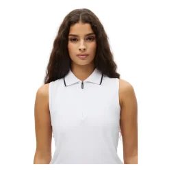 R�hnish Rib Sleeveless Dame Poloshirt - Hvid