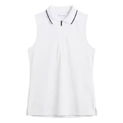 R�hnish Rib Sleeveless Dame Poloshirt - Hvid