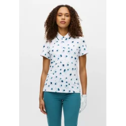 R�hnisch Deni Dame Poloshirt - Hvid med blomsterprint