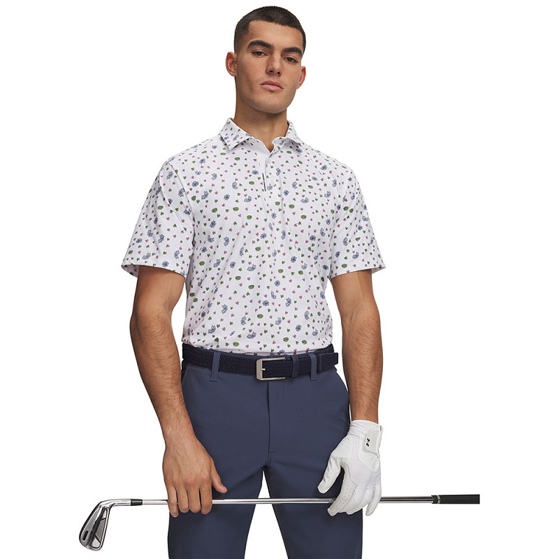 Under Armour ArmourDry Printed Polo - hvid/blå/Navy XXL