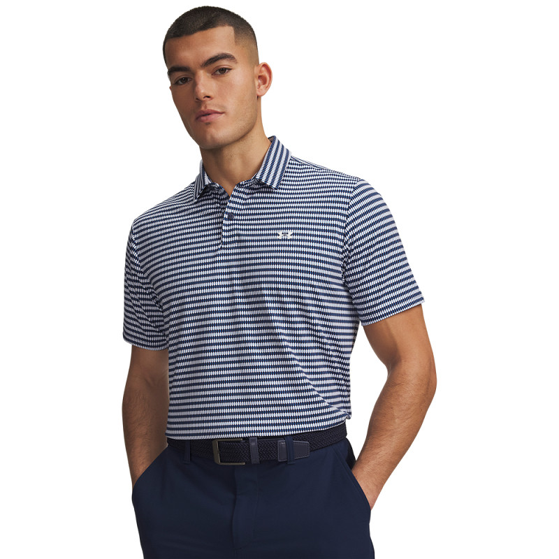 Under Armour T2G Printed Polo - Navy/Hvid XXL Navy