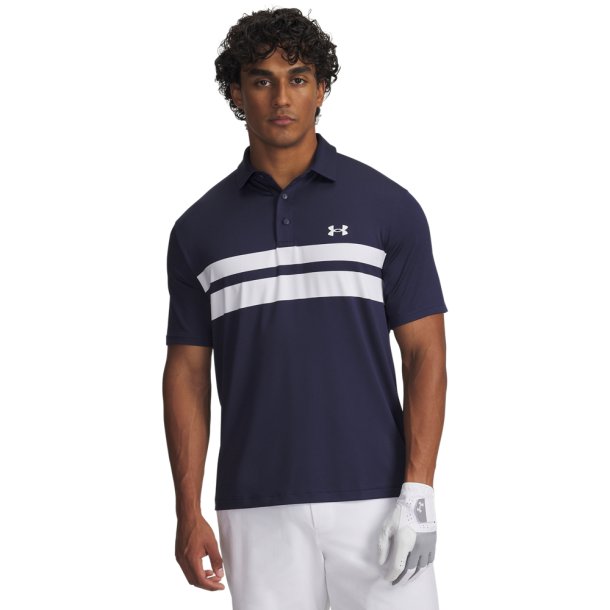 Under Armour Playoff 3.0 Stripe Herre polo - Navy/Hvid