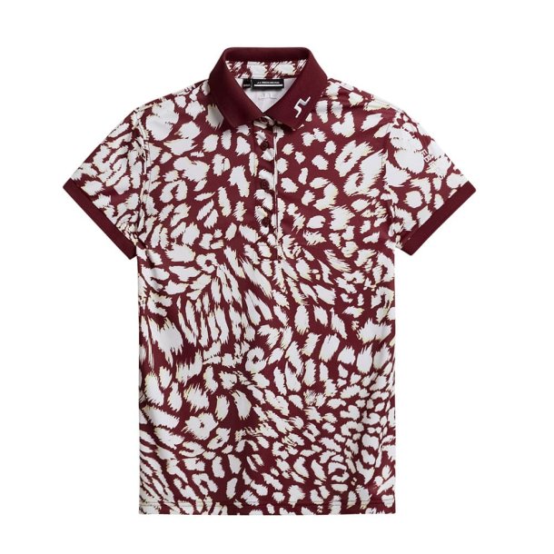J. Lindeberg Tour Tech Print Damepolo - Bordeaux*