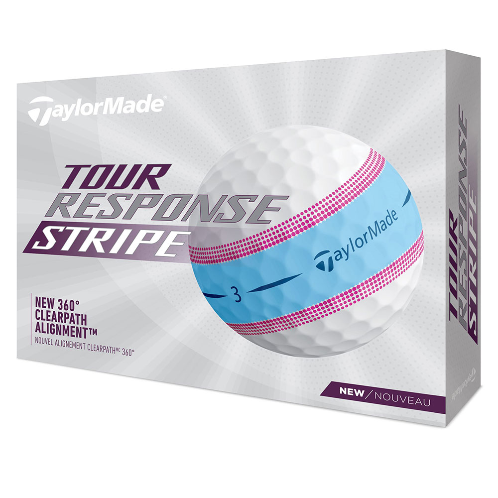 Taylormade Tour Response Stripe Golfbolde lyseblå stribe