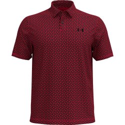 Under Armour T2G Printed Herrepolo - Rd/Sort