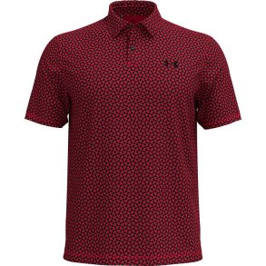 Under Armour T2G Printed Herrepolo - Rd/Sort