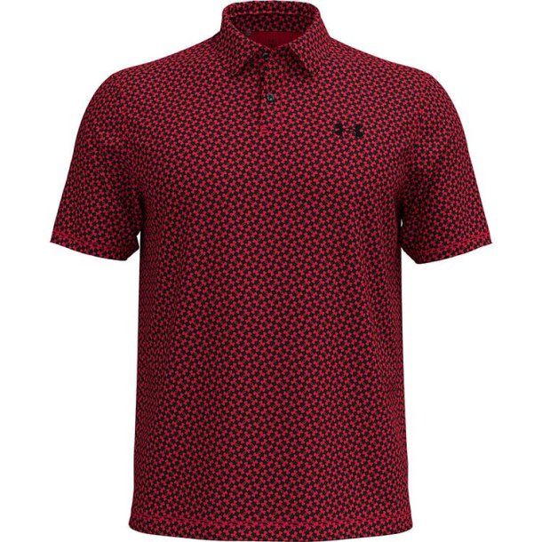 Under Armour T2G Printed Herrepolo - Rd/Sort