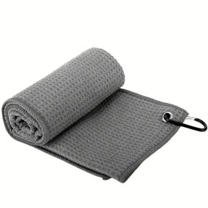 Vaffelmnster Golfhndklde med Karabinhage - Gr