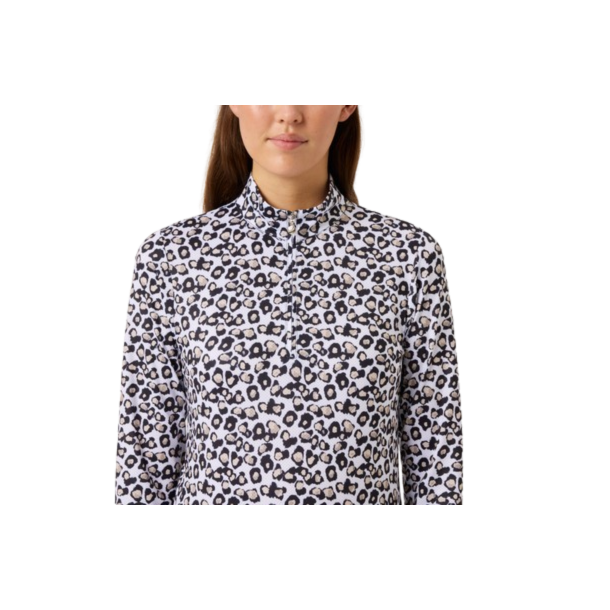 Daily Sports Sheermotion LS Half Zip Dame Polo - Hvid,Sort,Beige